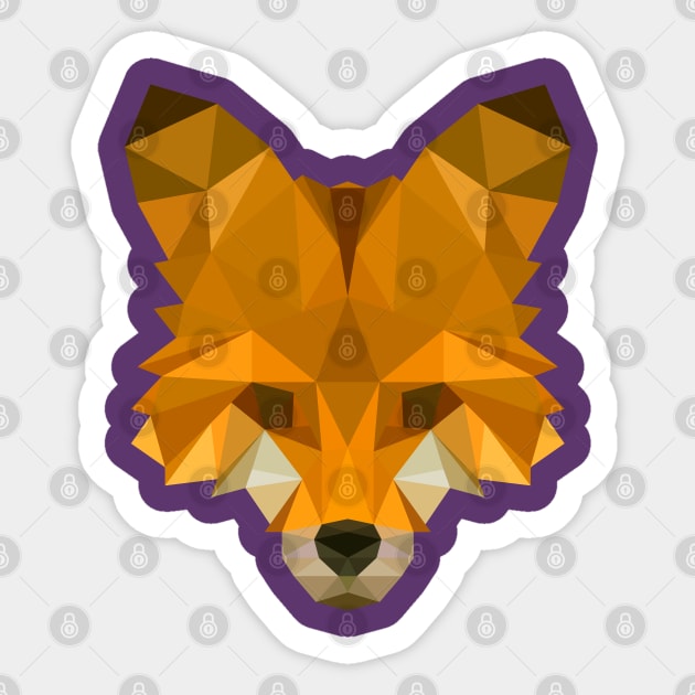 Low Poly Origami Fox Head Sticker by Origami Studio